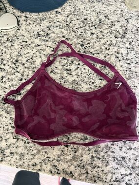 Gymshark Seamless Camo Sports Bra - Plum